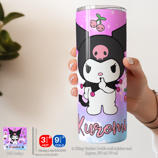Kuromi Mania Box – Custom Name | Includes Plush, Tote Bag, Pouch & Drinkware Set & More