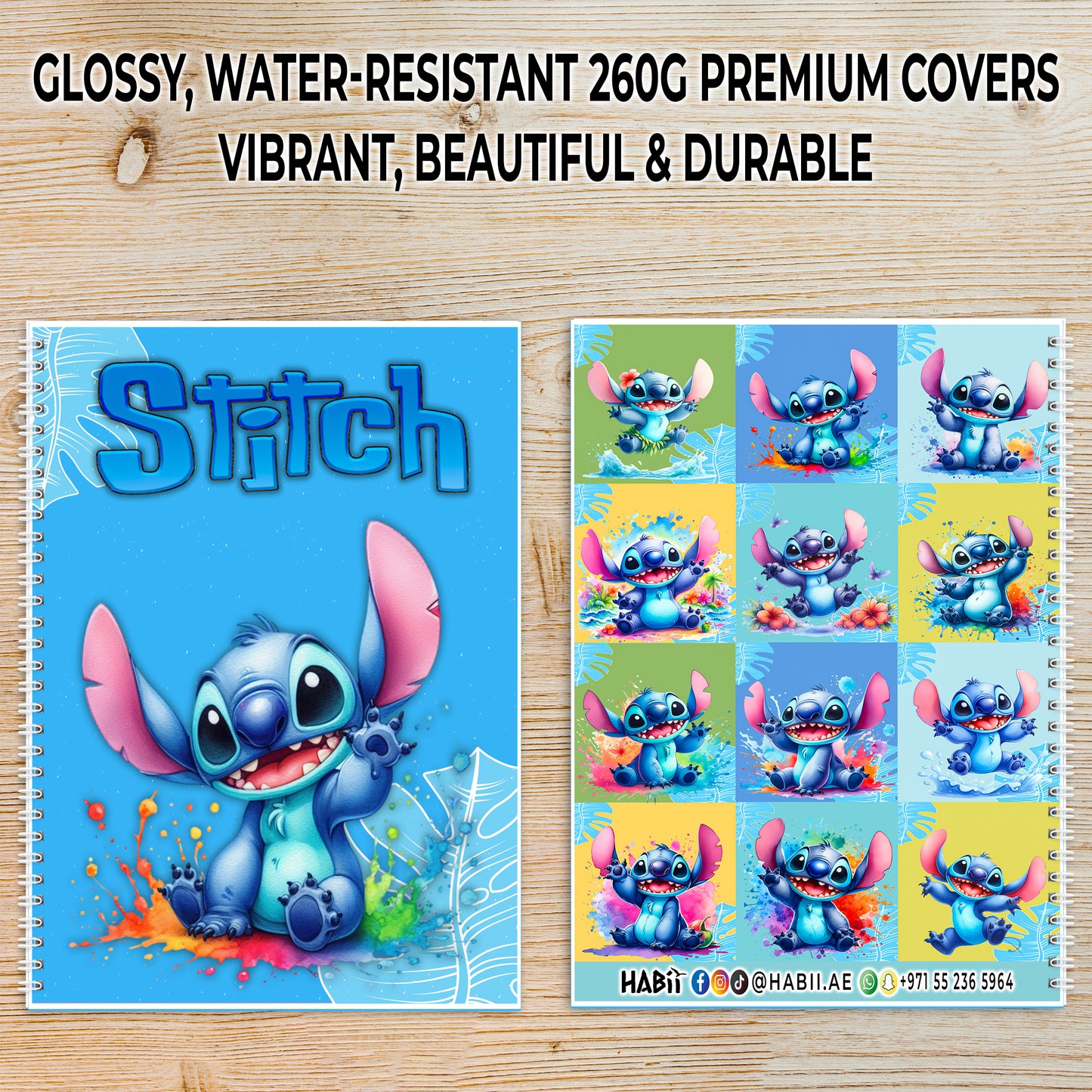 Stitch Splash Whimsy Spiral Notebook – A5 | 60 Pages (30 Sheets) | Cute & Colorful Design