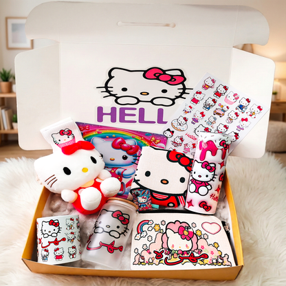 Hello Kitty Mania Box – Custom Name | Includes Plush, Tote Bag, Pouch & Drinkware Set & More