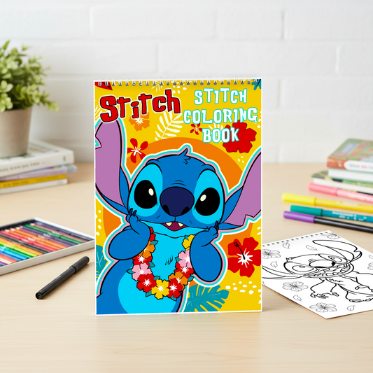 Stitch Ohana Coloring Book - 15-Page A4 - Custom Name | Premium & Durable