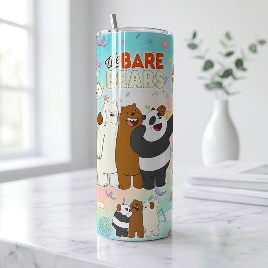 We Bare Bears Pastel Collage Skinny Tumbler 02 - Custom Name (20oz) | Insulated Stainless Steel Travel Cup (Copy)