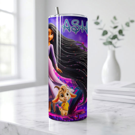 Asha Wish Magic Skinny Tumbler - Custom Name (20oz) | Insulated Stainless Steel Travel Cup