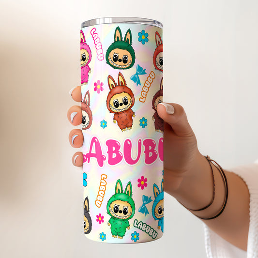 Labubu Monsters Pastel Skinny Tumbler - Custom Name (20oz) | Insulated Stainless Steel Travel Cup