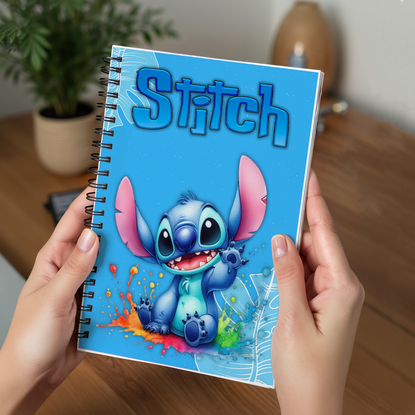 Stitch Splash Whimsy Spiral Notebook – A5 | 60 Pages (30 Sheets) | Cute & Colorful Design