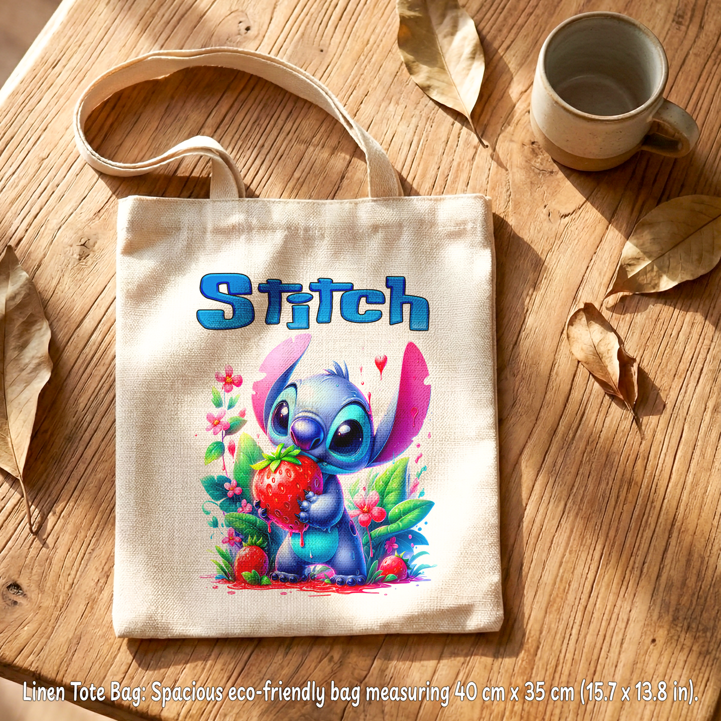 Stitch Strawberry Splash Box – Custom Name | Includes Plush, Tote Bag, Pouch & Drinkware Set & More