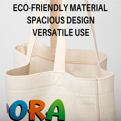 Dora the Explorer & Boots Linen Tote Bag - Custom Name (35x45cm) | Eco-Friendly Lightweight Shopping & Everyday Carrier
