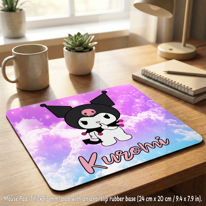 Kuromi Mania Box – Custom Name | Includes Plush, Tote Bag, Pouch & Drinkware Set & More