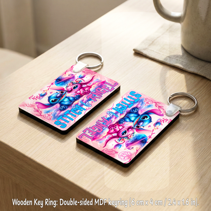 Stitch & Angel Love Box – Custom Name | Includes Plush, Tote Bag, Pouch & Drinkware Set & More