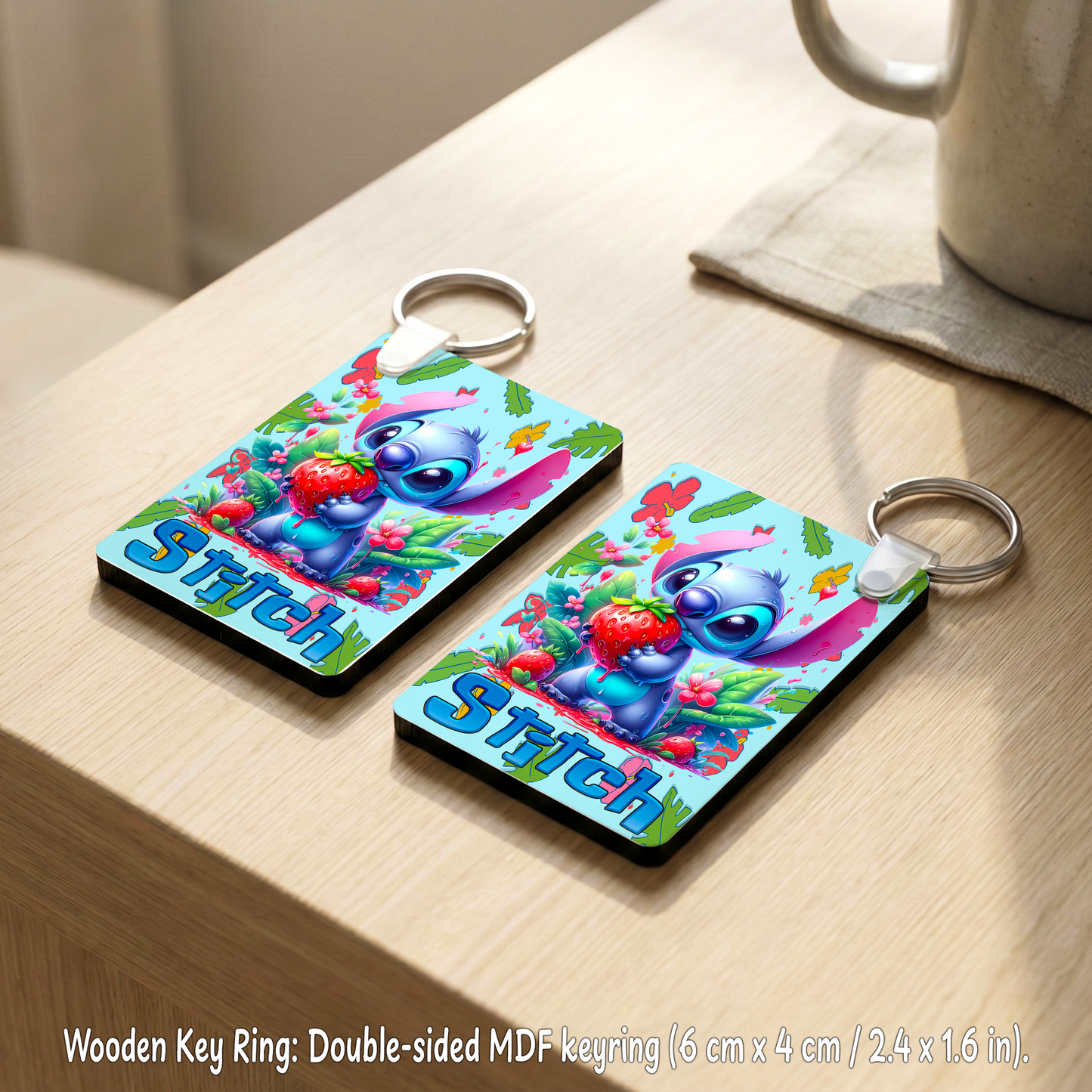 Stitch Strawberry Splash Box – Custom Name | Includes Plush, Tote Bag, Pouch & Drinkware Set & More