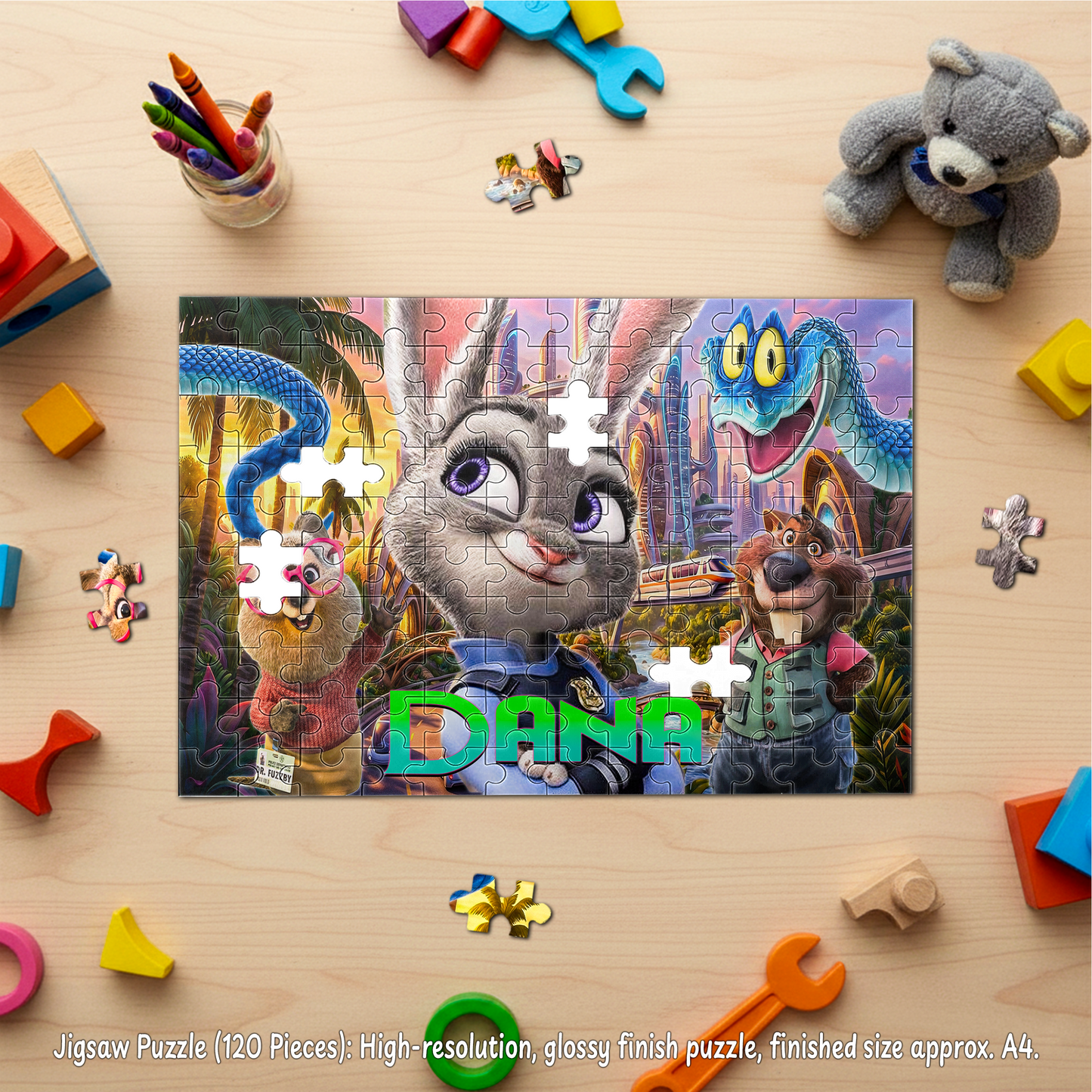 Zootopia 2 Judy & Friends Activity Box – Custom Name | Includes Coloring Book, Puzzle, Drinkware Set & More