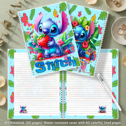 Stitch Strawberry Splash Box – Custom Name | Includes Plush, Tote Bag, Pouch & Drinkware Set & More