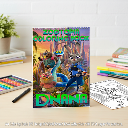 Zootopia 2 Judy & Friends Activity Box – Custom Name | Includes Coloring Book, Puzzle, Drinkware Set & More