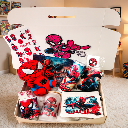 Spider-Man Plush Ultimate Box – Custom Name | Includes Plush Toy, Mouse Pad, Drinkware Set & More