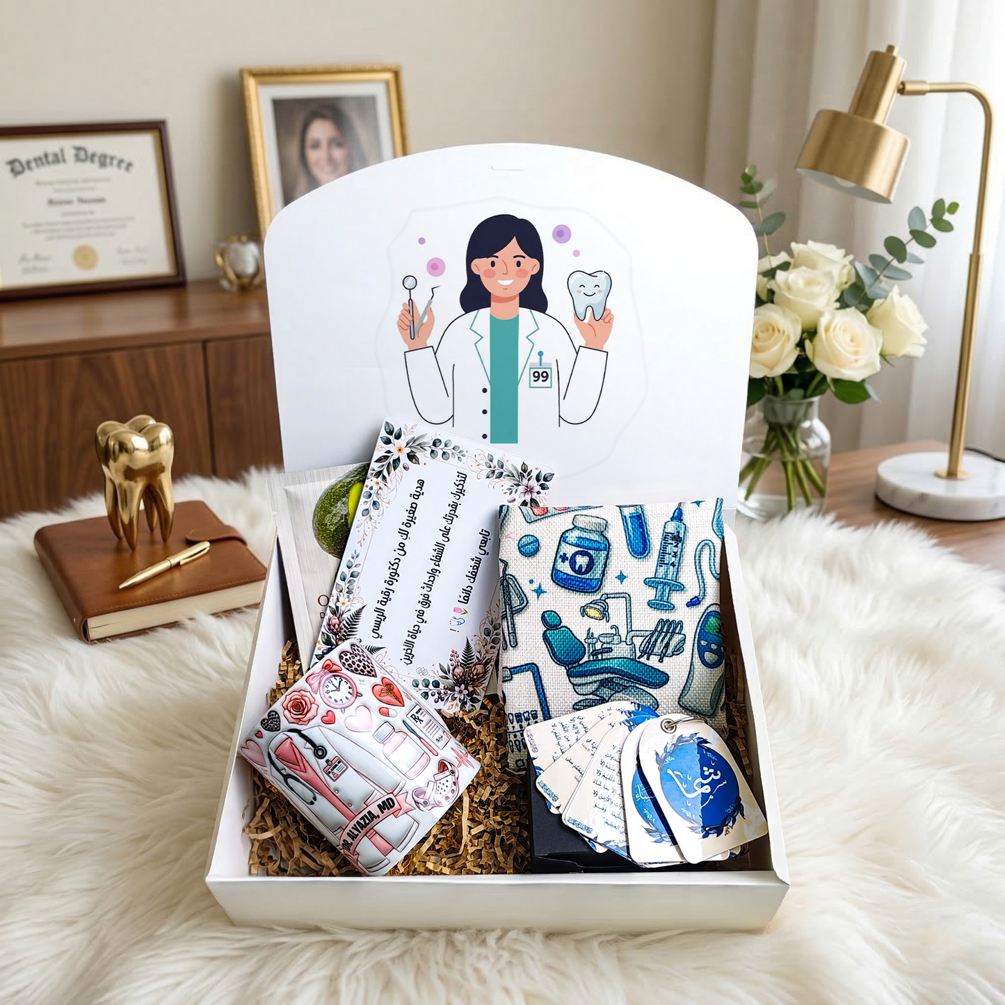 Dental Perfection Mini Box – Personalized | Includes Dentist Mug, Card Set, Tote Bag & Gift Card