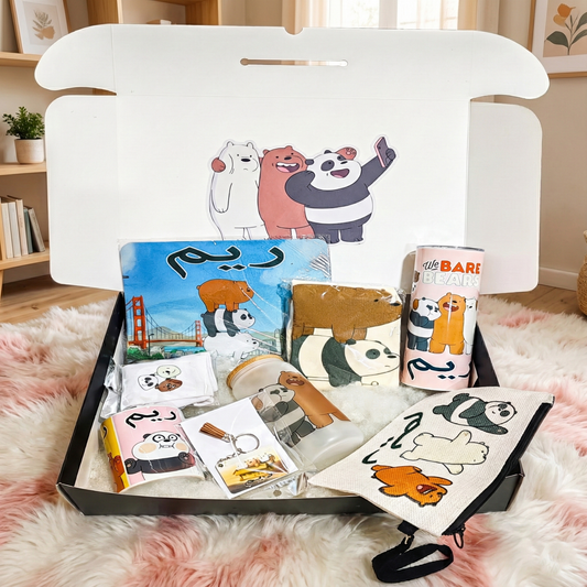We Bare Bears Stack Box – Custom Name | Includes Mouse Pad, Tote Bag, Pouch &amp; Drinkware Set &amp; More