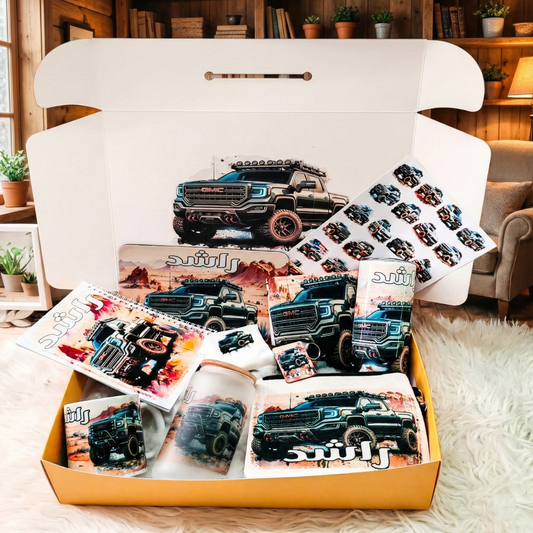 GMC Sierra Performance Box – Custom Name | Includes Notebook, Tumbler, Mug, Pouch & More