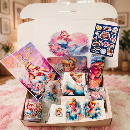 Cinderella Magic Box – Custom Name | Includes Coloring Book, Mouse Pad, Tote Bag & Drinkware Set & More