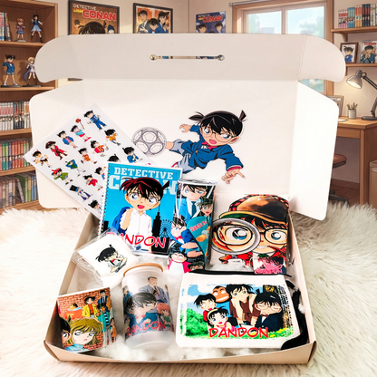 Detective Conan Mystery Box – Custom Name | Includes Notebook, Drinkware Set, Pouch & More