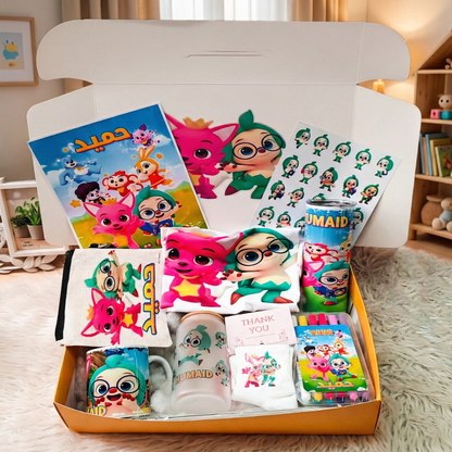 Pinkfong & Hogi Adventure Box – Custom Name | Includes Mouse Pad, Tote Bag, Marker Set & Drinkware Set & More