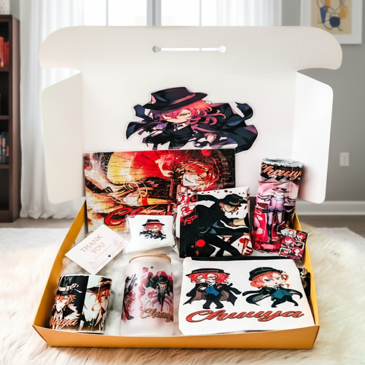 Chuuya Nakahara Port Mafia Box – Custom Name | Includes Puzzle, Drinkware Set, Pouch & More