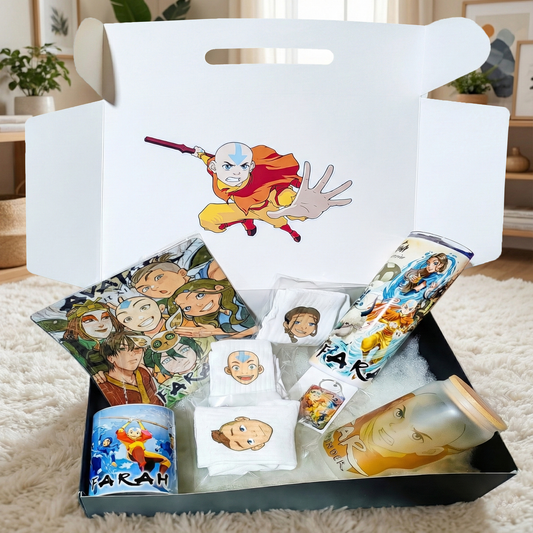 Avatar Airbender Box – Custom Name | Includes Mouse Pad, Socks, Drinkware Set & More