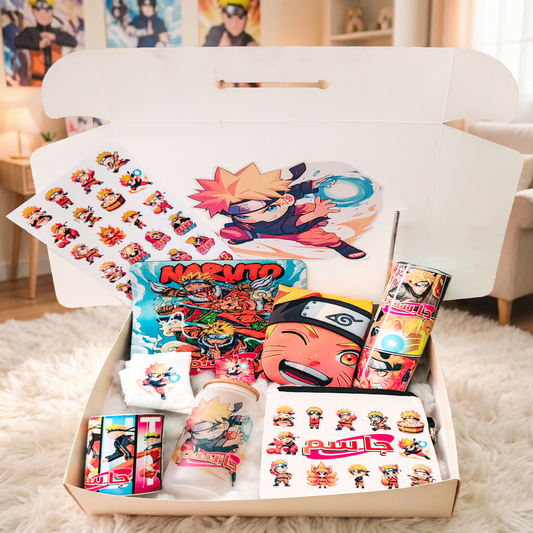 Naruto Shippuden Ninja Box – Custom Name | Includes Mouse Pad, Drinkware Set, Pouch & More
