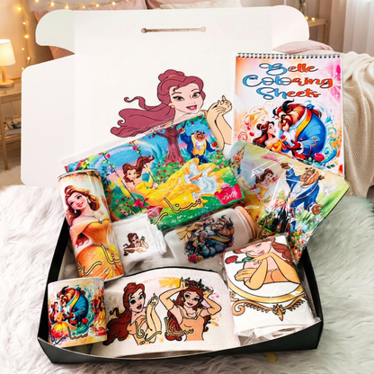 Beauty & The Beast Enchanted Box – Custom Name | Includes Puzzle, Mouse Pad, Coloring Book & Drinkware Set & More