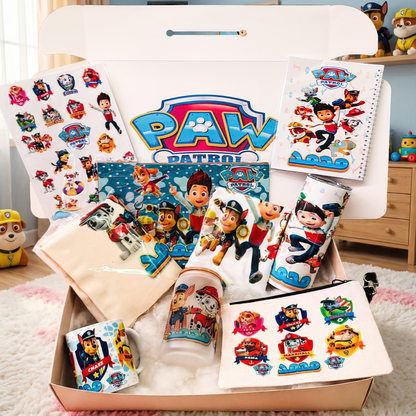 PAW Patrol Rescue Box – Custom Name | Includes Notebook, Mouse Pad, Pouch & Drinkware Set & More