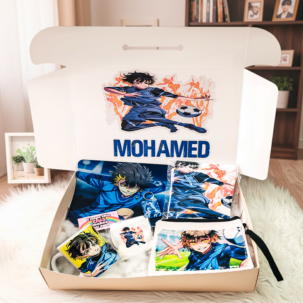 Blue Lock Bachira Meguru Dribbler Box – Custom Name | Includes T-Shirt, Mouse Pad, Mug & More