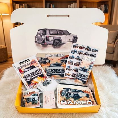 Super Safari Patrol Box – Custom Name | Includes Notebook, Tumbler, Mug, Pouch & More