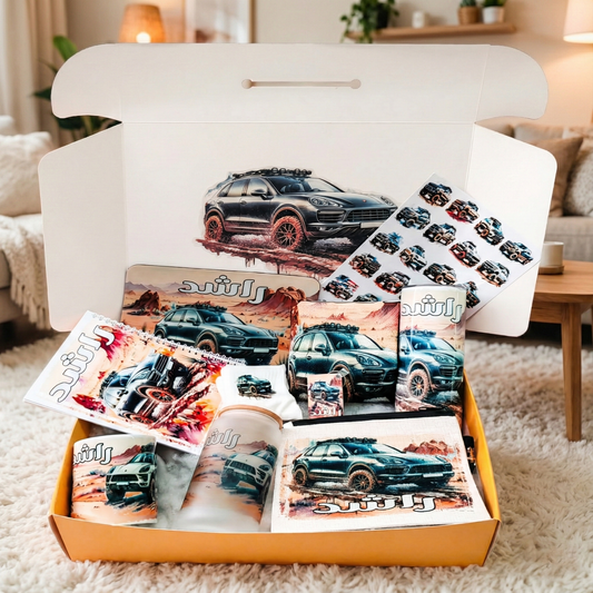 Porsche Cayenne Rally Box – Custom Name | Includes Notebook, Tumbler, Mug, Pouch & More