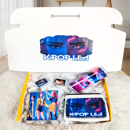 K-Pop Demon Hunters Squad Box – Custom Name | Includes Pouch Set, Tumbler, Keychains & More