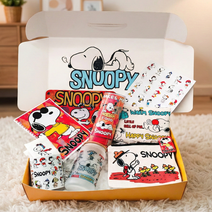 Snoopy Character Box – Custom Name | Includes Tumbler, Mug, Pouch, Stickers & More