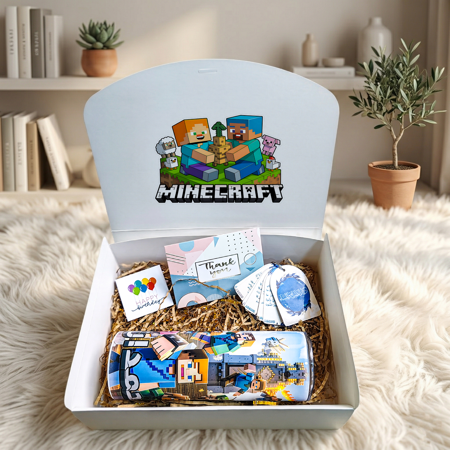 Minecraft Master Builder Mini Box – Personalized | Includes Skinny Tumbler, Card Set & Gift Cards