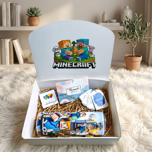 Minecraft Master Builder Mini Box – Personalized | Includes Skinny Tumbler, Card Set & Gift Cards