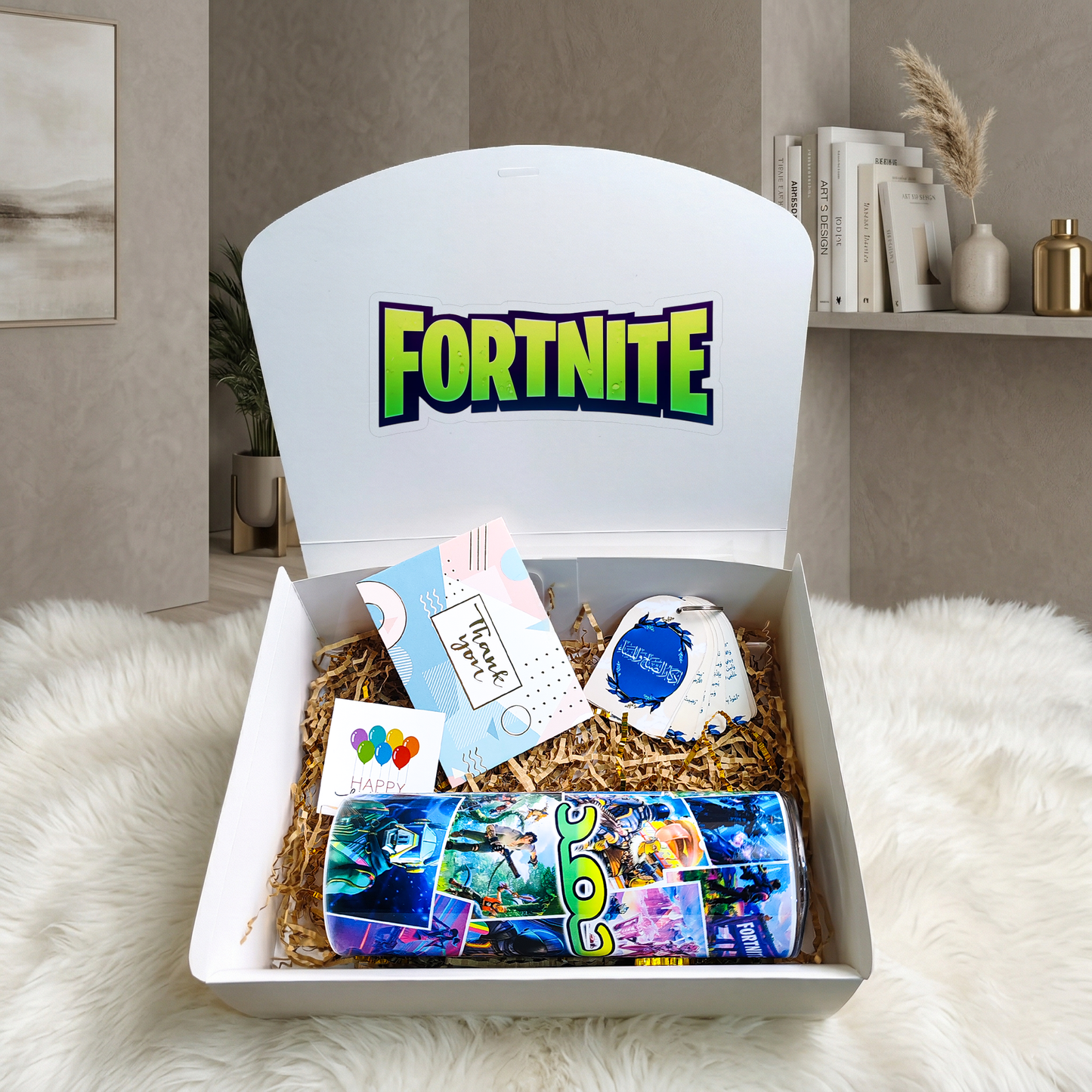 Fortnite Ultimate Pro Mini Box – Personalized | Includes Skinny Tumbler, Card Set & Gift Cards
