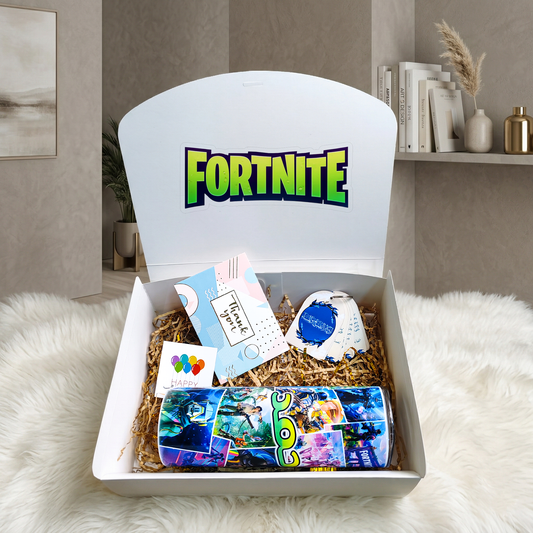 Fortnite Ultimate Pro Mini Box – Personalized | Includes Skinny Tumbler, Card Set & Gift Cards