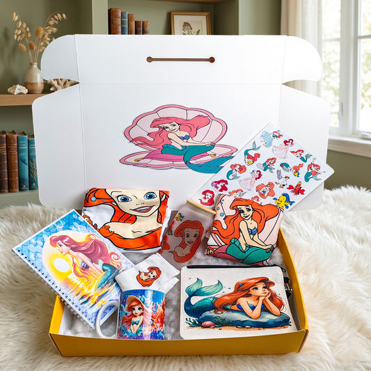 Little Mermaid Ultimate Fan Box | Includes T-Shirt, Notebook, Pouches & More